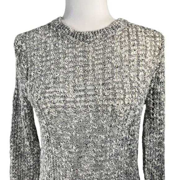 Theory Small Gray Cable Knit Pullover Sweater Women’s - Picture 2 of 10